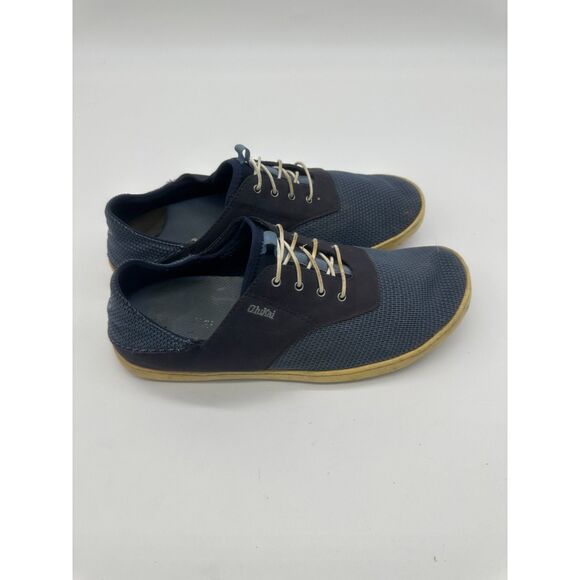 Olukai Men’s Nohea Moku Shoes Mesh Faux Laces US Sz 10 Blue - Picture 1 of 7